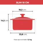 Jogo de Panelas Ceraflame Slim 5 Peças - Vermelho Coral - Imagem 7